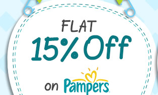 Flat 15% OFF on Pampers 