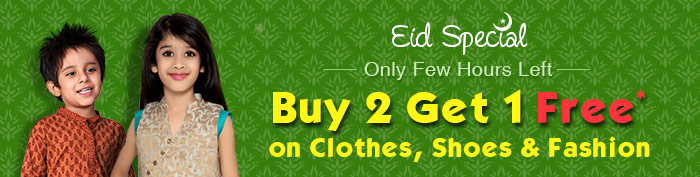 Buy 2 Get 1 FREE* on Clothes, Shoes & Fashion