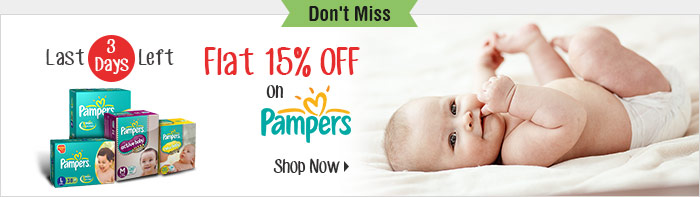 Flat 15% OFF on Pampers