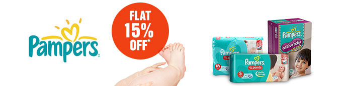 Flat 15% OFF* on Pampers
