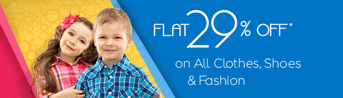 Flat 29% Off* on all Clothes, Shoes & Fashion
