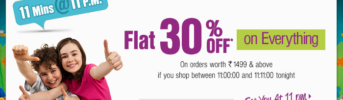 Flat 30% OFF on Everything