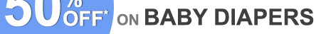 Upto 50% OFF  on Baby Diapers