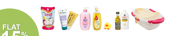 Flat 15% OFF* on Baby Care