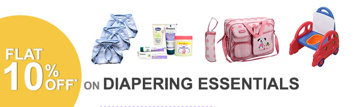 Flat 10% OFF* on Diapering Essentials