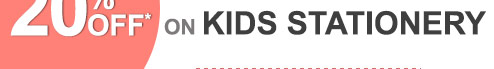 Flat 20% OFF* on Kids Stationery