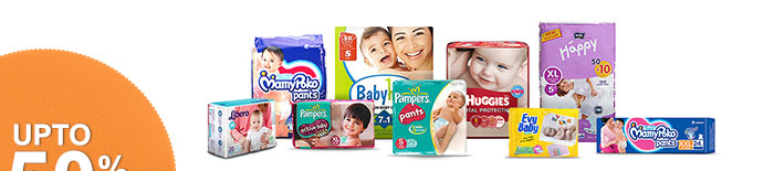 Upto 50% OFF* on Baby Diapers