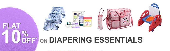 Flat 10% OFF* on Diapering Essentials