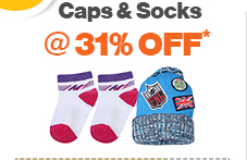 Caps & Socks @ 31% OFF*