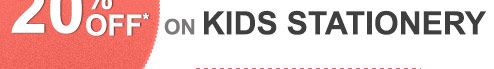 Flat 20% OFF* on Kids Stationery