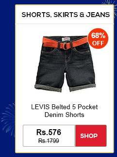 SHORTS, SKIRTS & JEANS - LEVIS Belted 5 Pocket Denim Shorts
