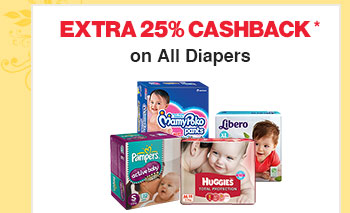 Extra 25% Cashback* on All Diapers