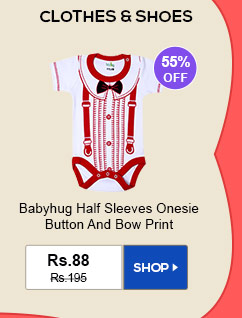 Clothes & Shoes - Babyhug Half Sleeves Onesie Button And Bow Print