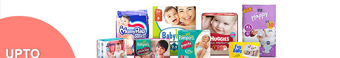 Upto 50% OFF*  on Baby Diapers