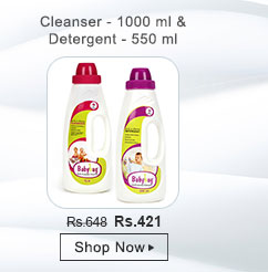 Babyhug Cleanser-1000 ml & Detergent-550 ml- Pack of 2