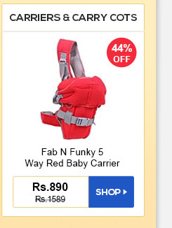 CARRIERS & CARRY COTS - Fab N Funky 5 Way Red Baby Carrier