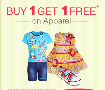 Buy 1 Get 1 Free* on Apparel
