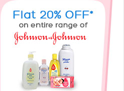 Flat 20% Off* on entire range of Johnson & Johnson