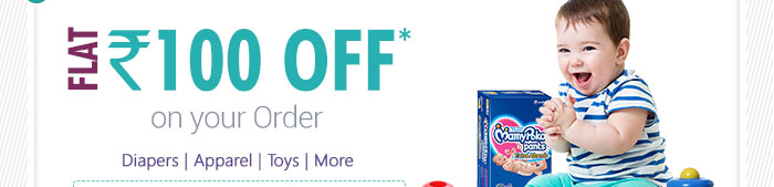 Flat Rs.100 OFF* on your Order