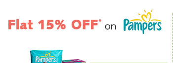 Flat 15% OFF* on Pampers