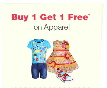 Buy 1 Get 1 Free* on Apparel