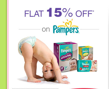 Flat 15% Off* on Pampers