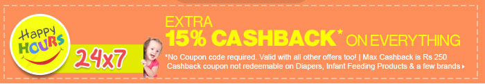 Extra 15% Cashback* on everything