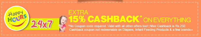 Extra 15% Cashback* on everything