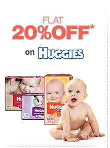 Flat 20% OFF* on Huggies