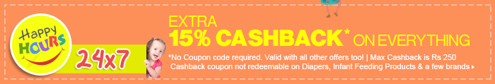 Extra 15% Cashback* on everything