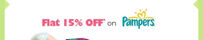  Flat 15% OFF* on Pampers