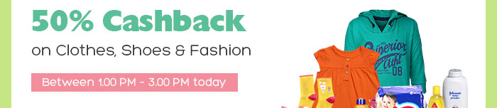 50% Cashback on Clothes, Shoes & Fashion
