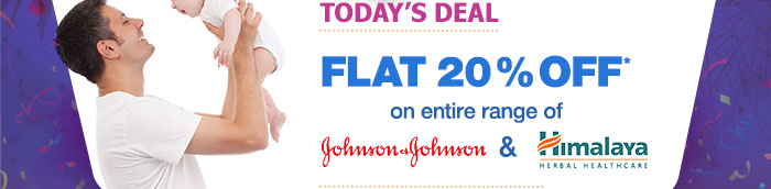 Flat 20% OFF* on entire range of Johnson & Johnson and Himalaya