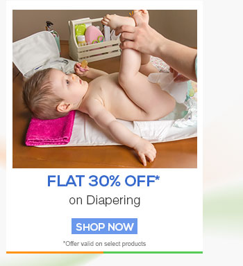 Flat 30% OFF* on Diapering