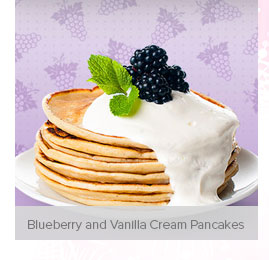 Blueberry and Vanilla Cream Pancakes