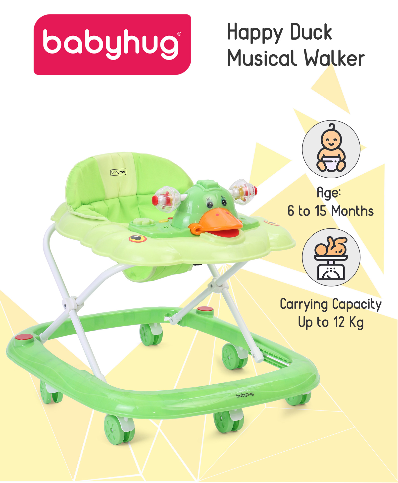 babyhug happy duck musical walker