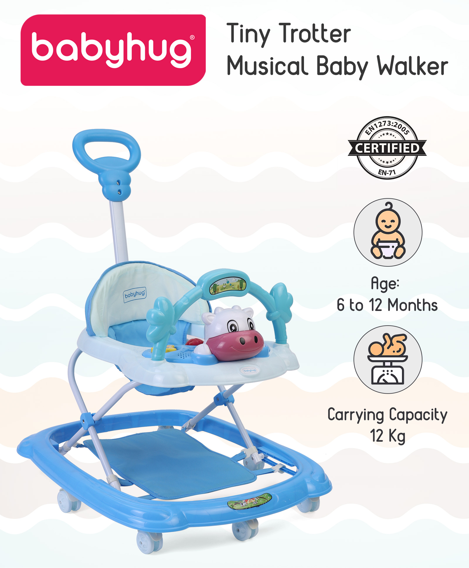 babyhug tiny trotter musical baby walker