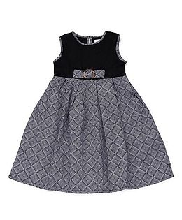 Young Birds Abstract Print Dress - Black