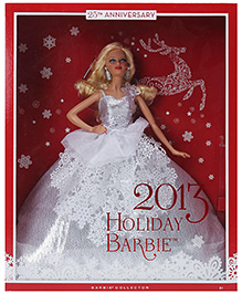 2013 Holiday Barbie Doll White 6 Years+, 29 cm, Annual tradition doll with elegant holiday inspired gowns