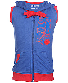 Sleeveless Hooded Jacket Gini And Jony Print 12 Months, Stylish trendy sleeveless jacket for your little one to keep...