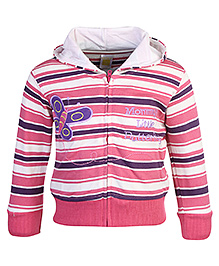 Full Sleeves Hooded Jacket With Machine Embroidery 24 Months Smart winter jacket to protect your kids from chilly weather