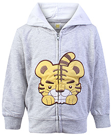 Full Sleeves Hooded Jacket With Lion Patch And Embroidery Grey 9 Months, Soft comfortable full sleeves cotton mix jacket to protect your...