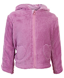 Heart Shape Pockets 0 - 3 Months, Soft comfortable bow applique hooded jacket for your girl.