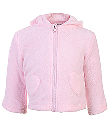 Heart Shape Pockets 3 - 6 Months, Soft comfortable bow applique hooded jacket for your girl.
