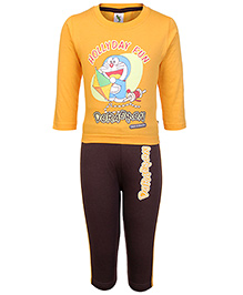 Hollyday Fun Print Large, 12 - 18 Months, Yellow cotton fabric top with legging set