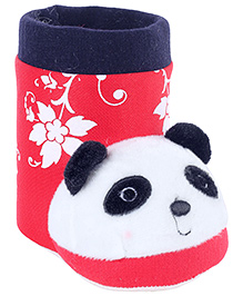 Fab N Funky Red Boot Shape Panda Applique Pencil Stand 11.5 x 6.5 x 10 cm, Colorful pencil stand for your kids study table