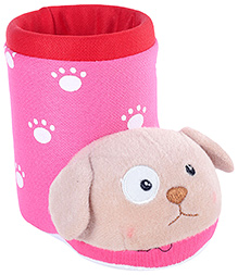 Fab N Funky Pink Boot Shape Dog Applique Pencil Stand 11.5 x 6.5 x 10 cm, Colorful pencil stand for your kids study table