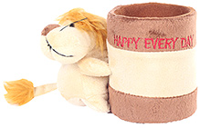 Fab N Funky Brown Lion Pattern Pencil Stand 8 x 14 x 11 cm, Colorful pencil stand for your kids study table