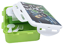 Krrish Lock And Seal 800 Green Lunch Box Set Set of 4, 12.5 x 19.5 x 5.5 cm, Durable plastic lunch box with air tight...