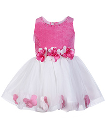 babyhug one shoulder frock rose applique